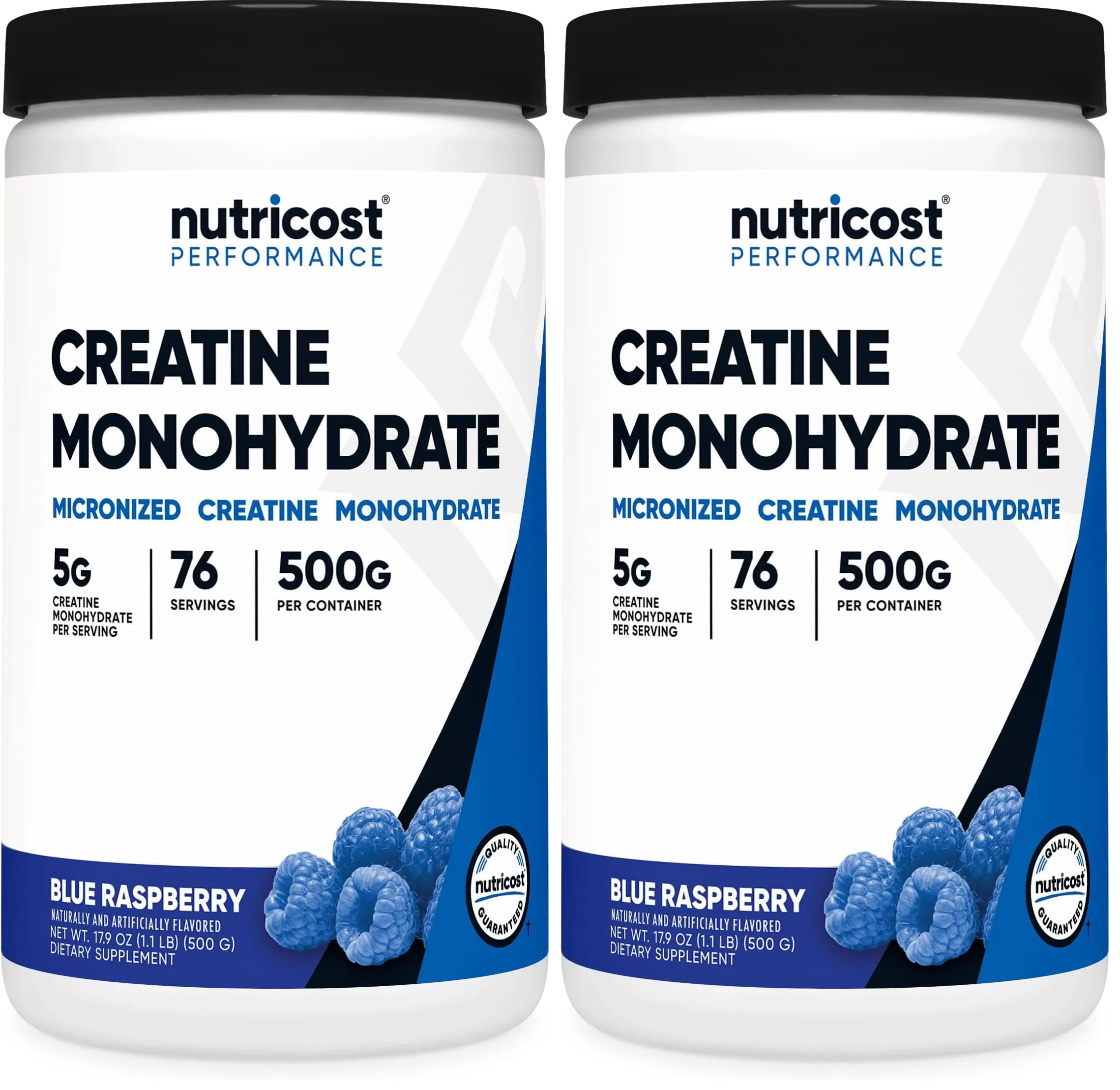 Nutricost Blue Raspberry Creatine Monohydrate Powder, 1kg (2 x 500g) | High Protein Nutritional Supplement - main product image