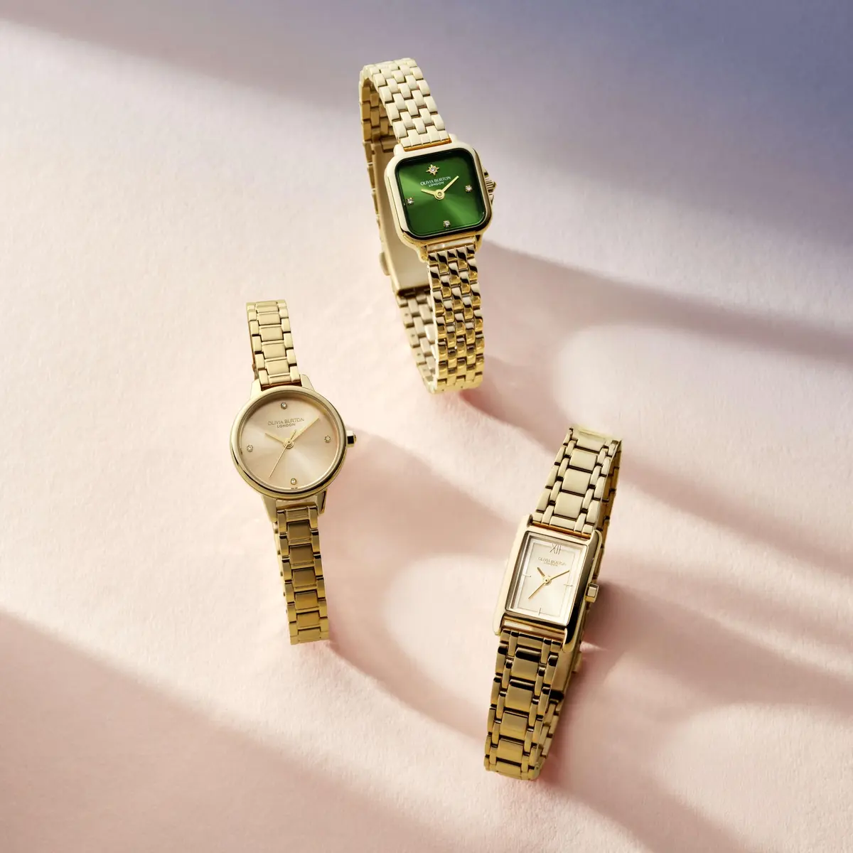 Olivia Burton Mini Grosvenor 20mm Women’s Quartz Watch | Green Sunray Dial, Gold Plated - view 4
