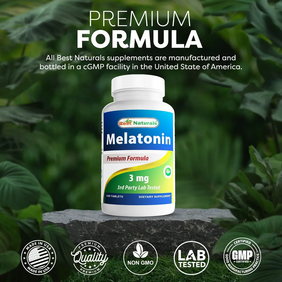 Best Naturals Melatonin 3mg 240 Tablets (Pack of 2) | Unflavoured Sleep Support in USA - view 5