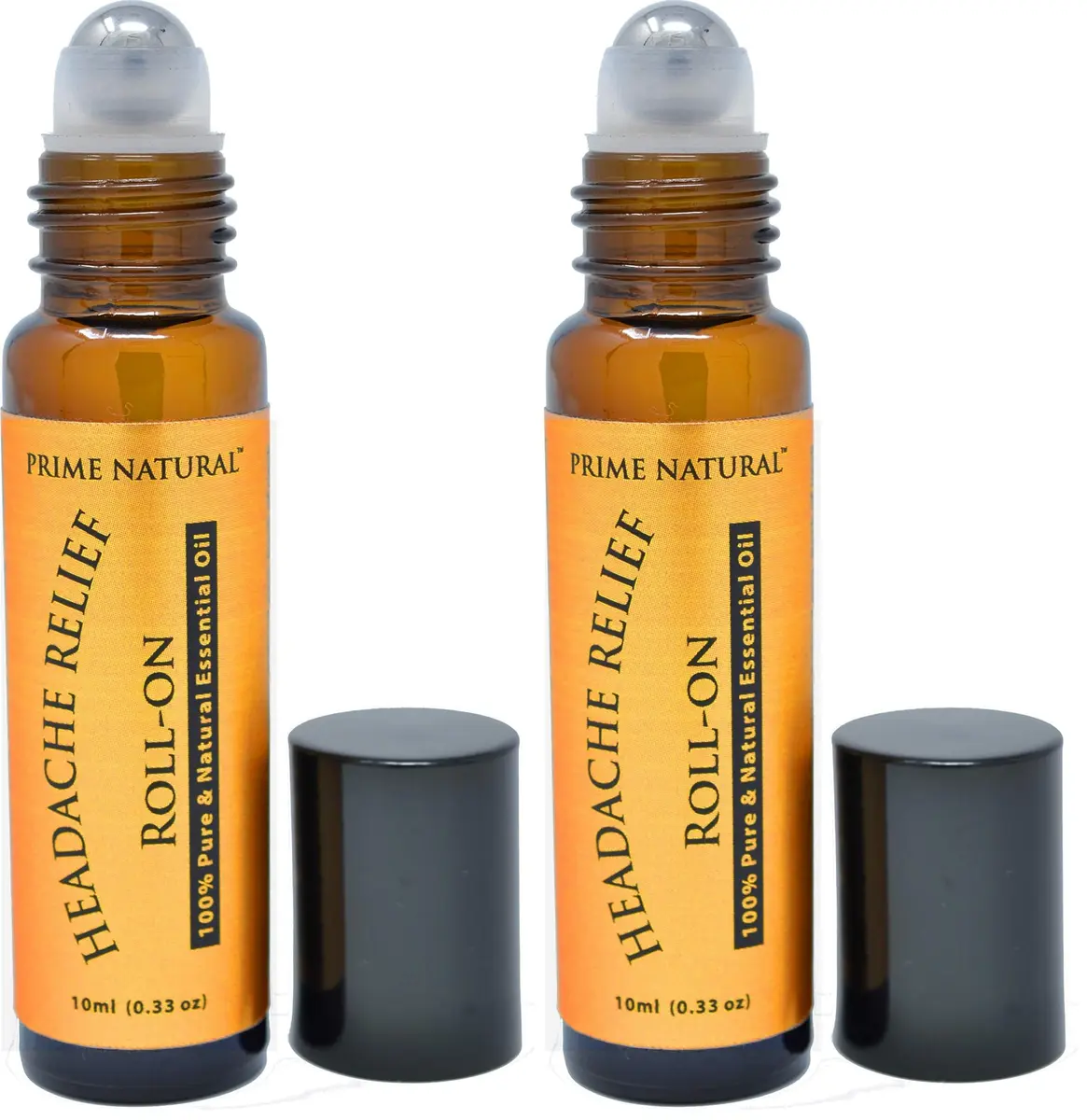 PRIME NATURAL Headache Relief Essential Oil Roll On 10ml | Natural Migraine & Tension Support - main product image