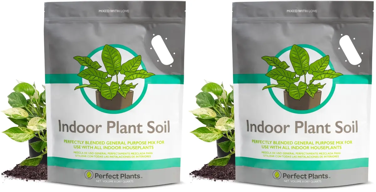 Perfect Plants Indoor Plant Soil, 8 qt (2-Pack), Coco Coir Potting Mix | Organic, Moisture-Drain & Easy to Store - main product image