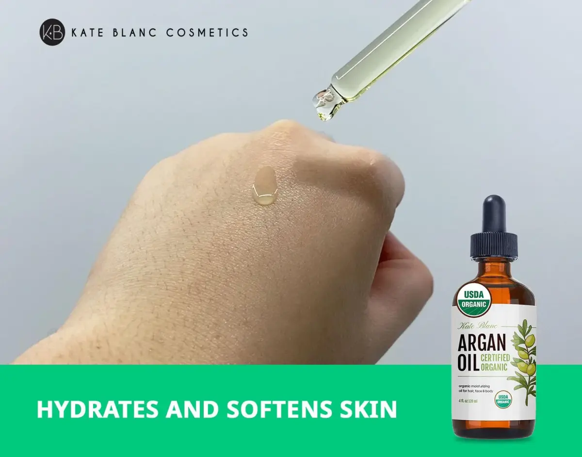 Kate Blanc Cosmetics USDA Certified Organic Argan Oil for Hair, Face & Skin 8 Fl Oz (4 Fl Oz x 2) | Cold Pressed Pure Moroccan Oil - view 4