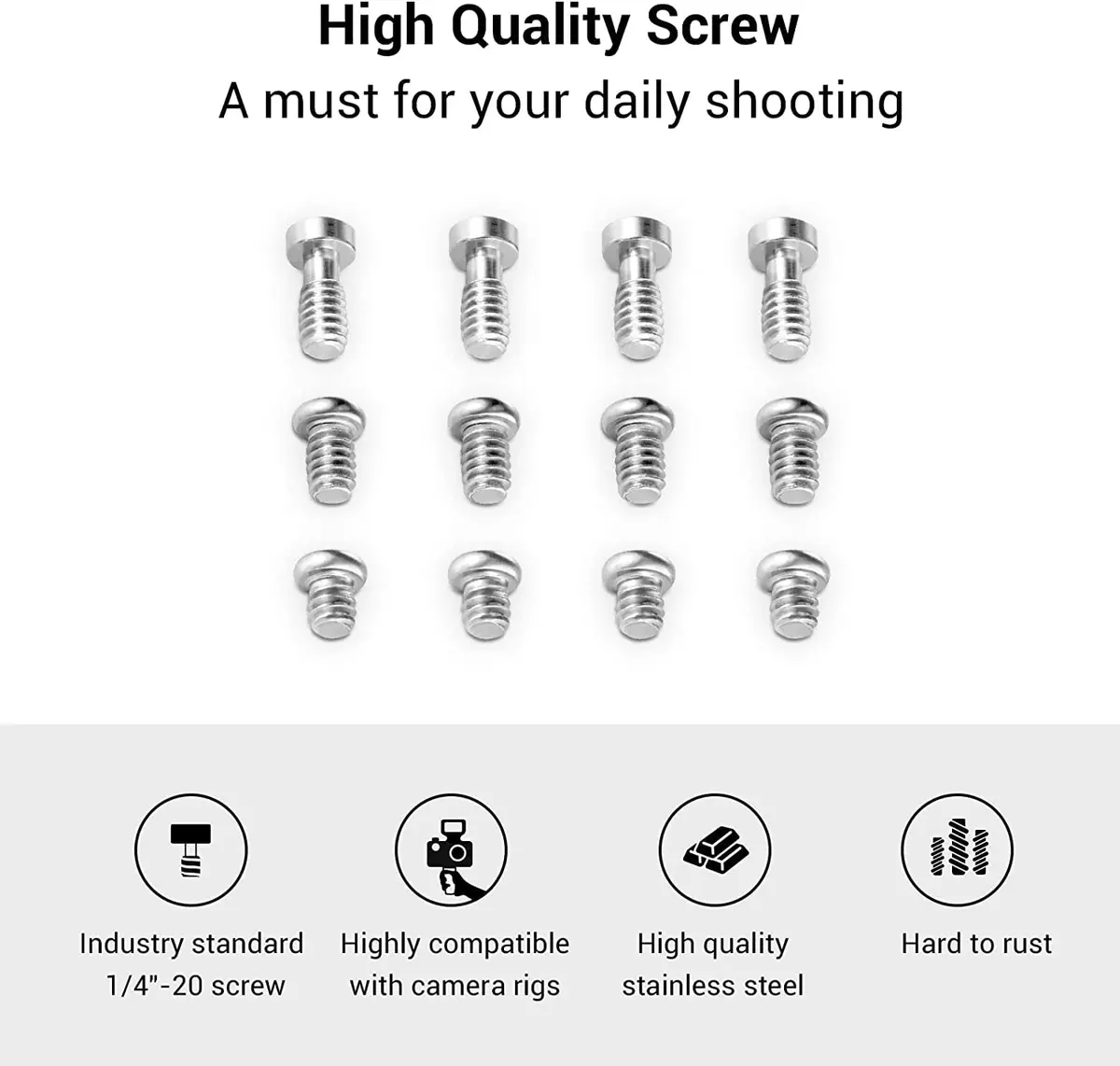 SMALLRIG 1/4" Allen Wrench Screws Pack of 24 Stainless Steel | Durable Camera Accessories - view 4