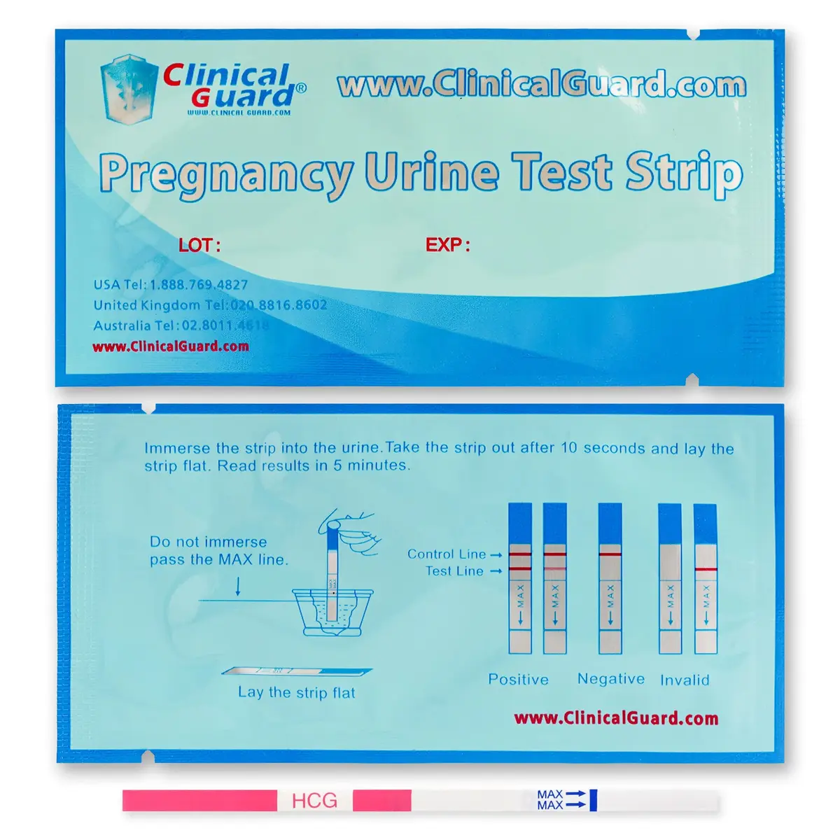 Clinical Guard Pregnancy Test Strips Pack of 5 | Sensitive & Accurate Home HCG Test Kit - view 7