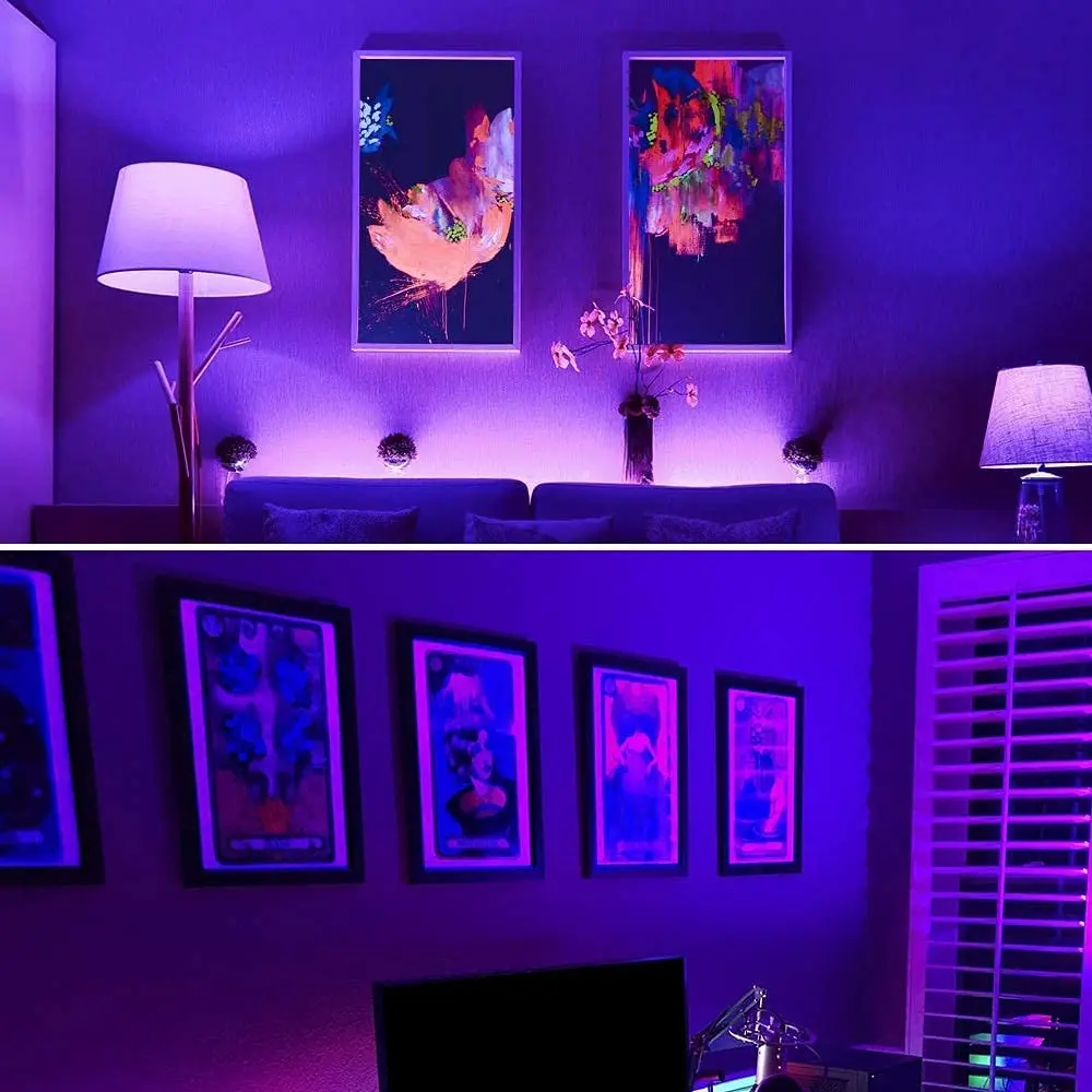 Onforu 15W LED Black Light Bulbs, E26 120W Equivalent, 385-400nm UV-A, Pack of 2 | Glow Party & Halloween Lighting - view 8