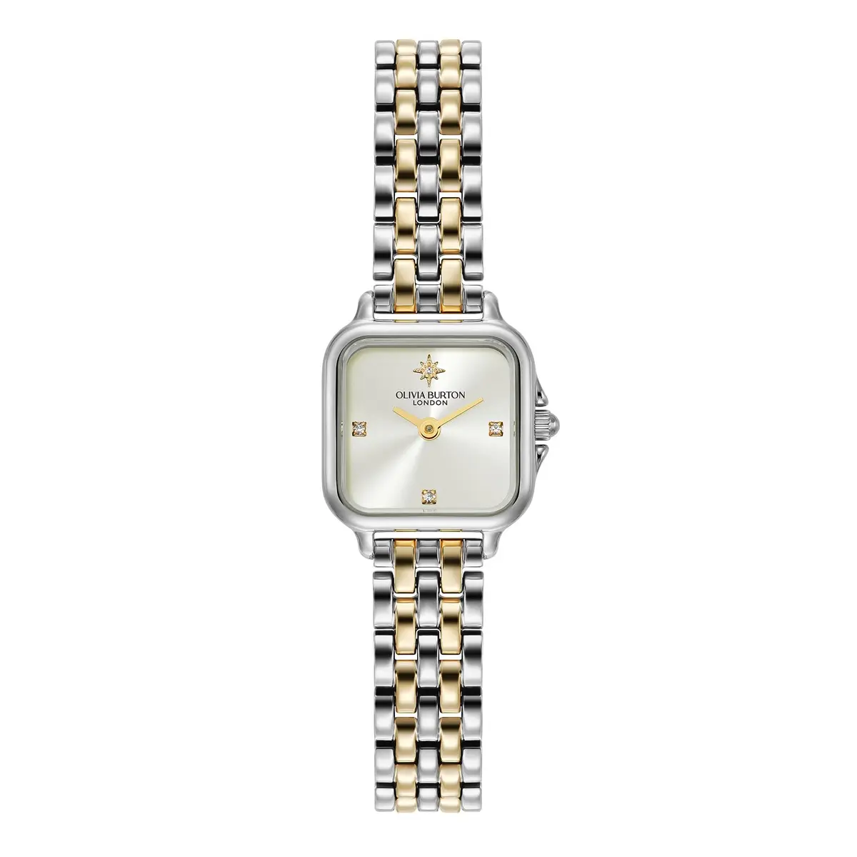 Olivia Burton Mini Grosvenor 20mm Women’s Quartz Watch | Classic Ivory Sunray Dial & Two-Tone Strap - main product image