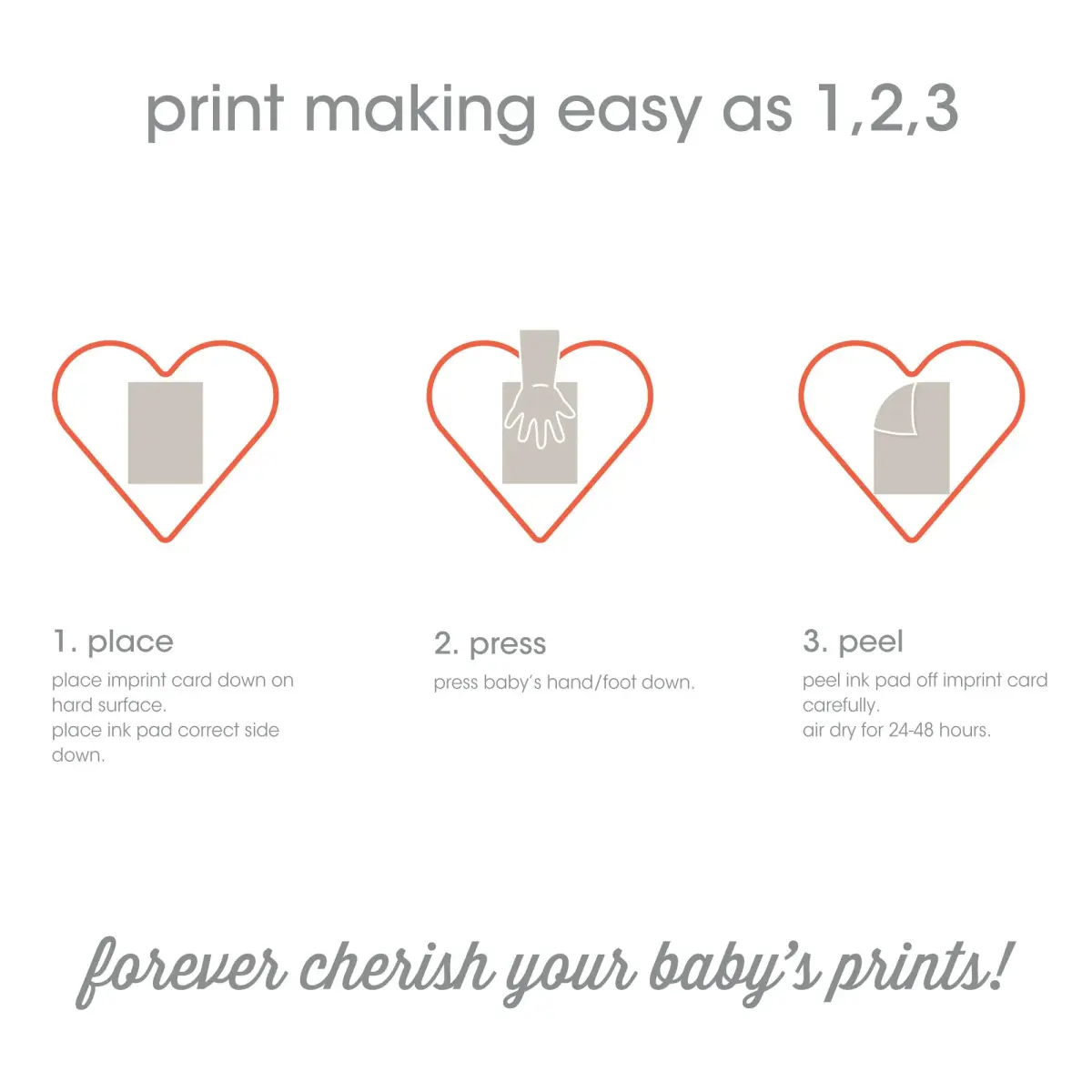 Pearhead Valentine's Day Baby Clean Touch Ink Pad Set with Heart Cards | 2.5" x 3.5" Ink Window - view 2