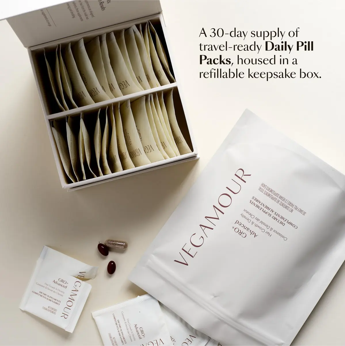 VEGAMOUR GRO+ Advanced Hair Growth Supplements - Boosts Hair Growth & Density - 30 Pill Packs/Box (Pack of 2) | Supports Thicker Hair - view 6