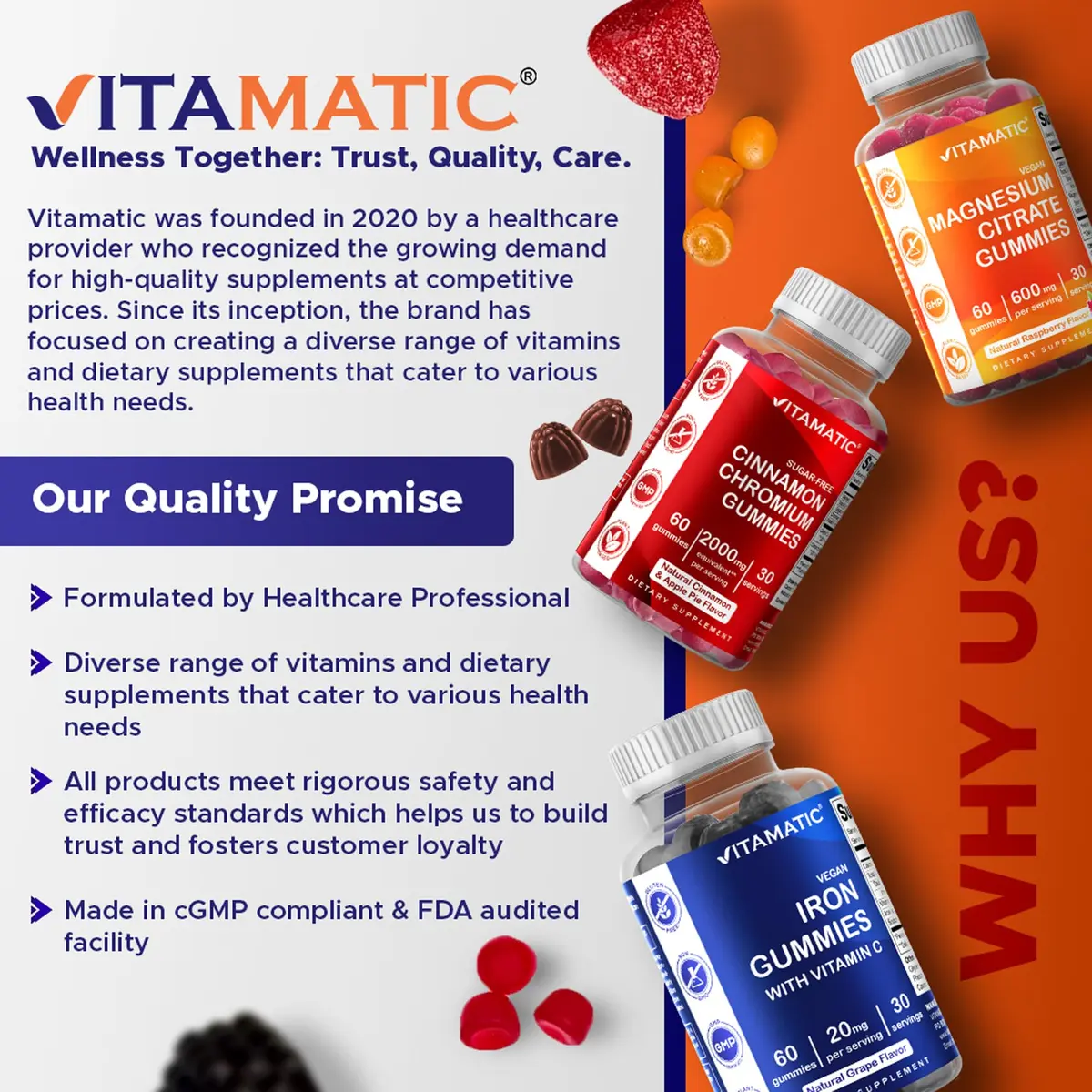 Vitamatic Magnesium Gummies 600mg | Vegan Relaxation & Muscle Support | 6 Pack - view 7