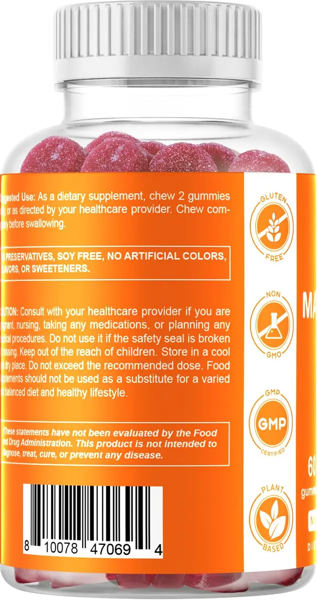 Vitamatic Magnesium Gummies 600mg | Vegan Relaxation & Muscle Support | 6 Pack - view 9