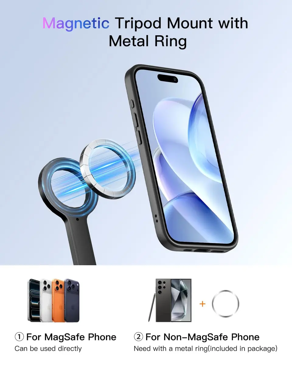 SpereSeren Portable Cellphone Stand for Recording Travel | Magnetic Tripod for Video & Photos - view 5