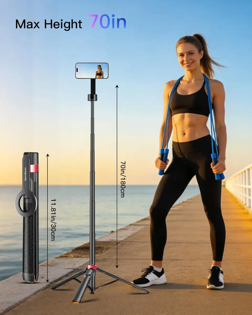 SpereSeren Portable Cellphone Stand for Recording Travel | Magnetic Tripod for Video & Photos - view 8