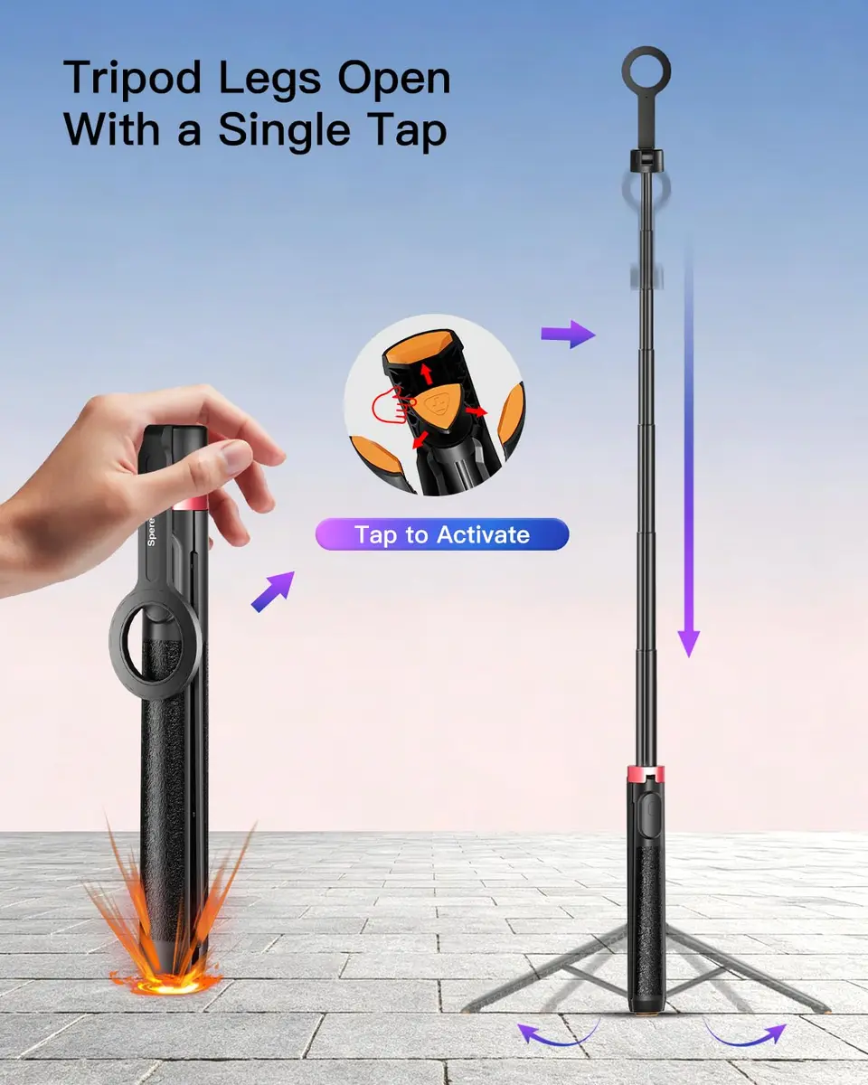 SpereSeren Portable Cellphone Stand for Recording Travel | Magnetic Tripod for Video & Photos - view 2