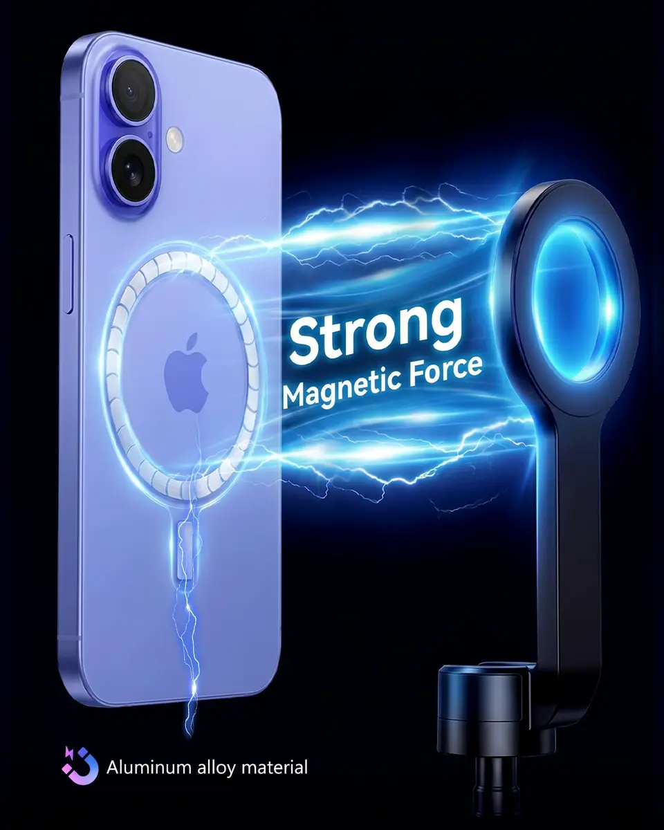 SpereSeren Portable Cellphone Stand for Recording Travel | Magnetic Tripod for Video & Photos - view 4