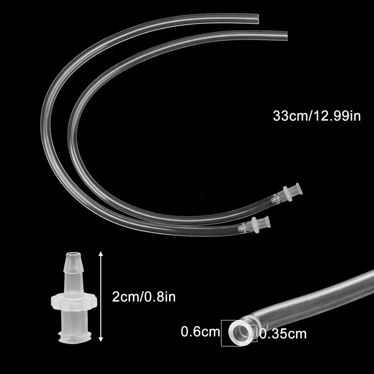 DEPEPE 60ml Plastic Syringe with 13in Tubing & Luer Connections (2-Pack, Transparent) | Sterile Lab Sample Injection - view 2