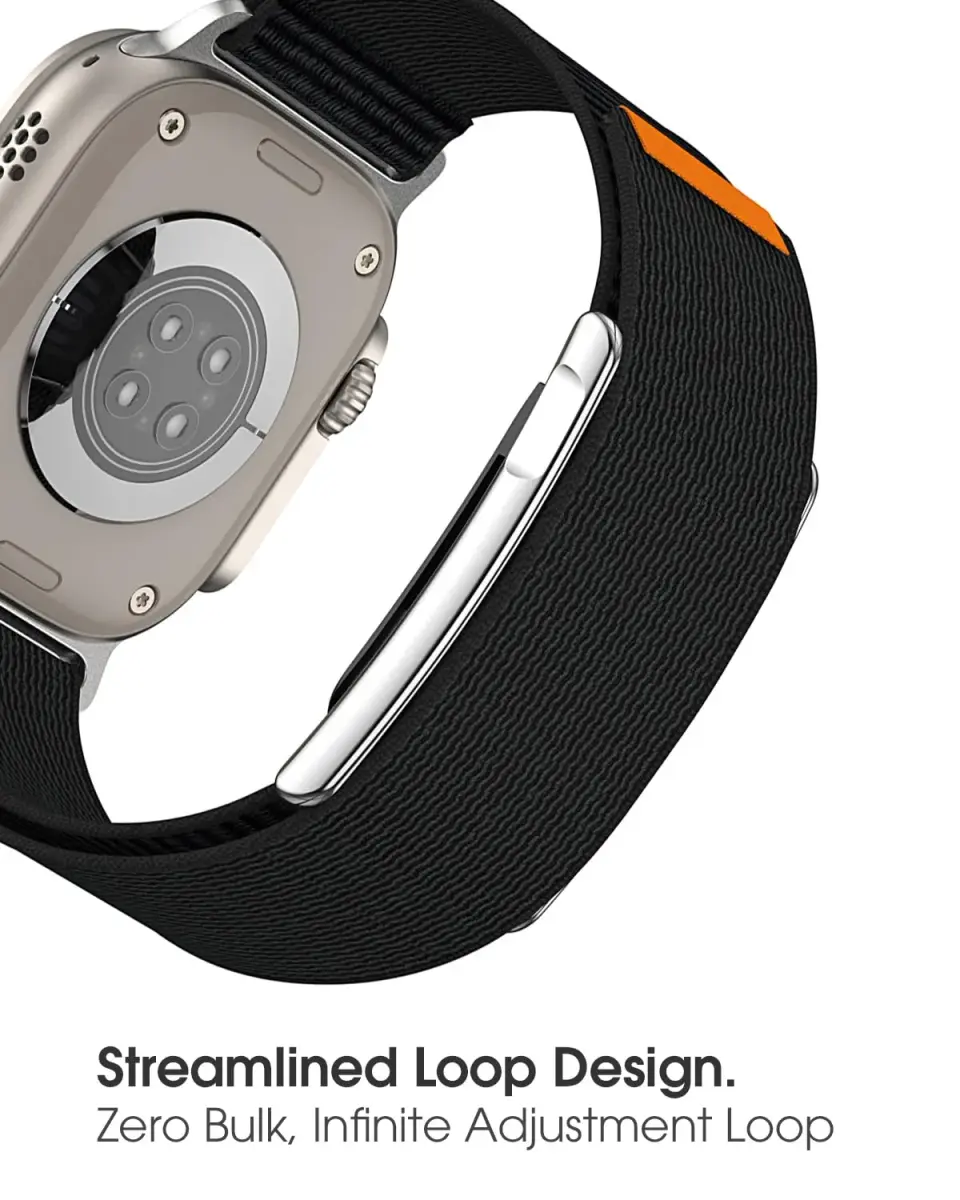 MAKCPOIMER Nylon Sport Band Combo for Whoop 5.0 & Apple Watch 49/45/44/42mm | Adjustable Black Fitness Wristband - view 3