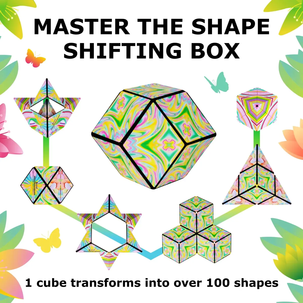 Shashibo Shape Shifting Cube Sensory Fidget Toy for Adults & Kids, Dodeca Metamorph | 100+ Shapes - view 4