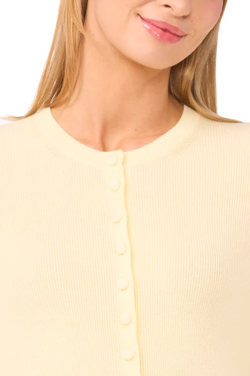 CeCe Long Sleeve Crew Neck Cardigan | Soft Viscose Nylon Blend, Versatile Layering (0.26 kg) - view 2