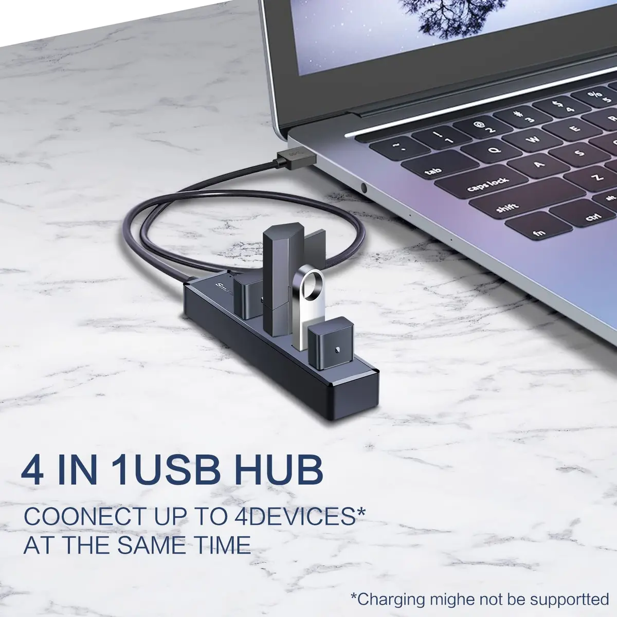SmartQ H302S USB 3.0 Hub 4-Port | 2ft Long Cable, High-Speed Data Transfer, Compatible with Laptop, PC, Mac (Pack of 2) - view 2