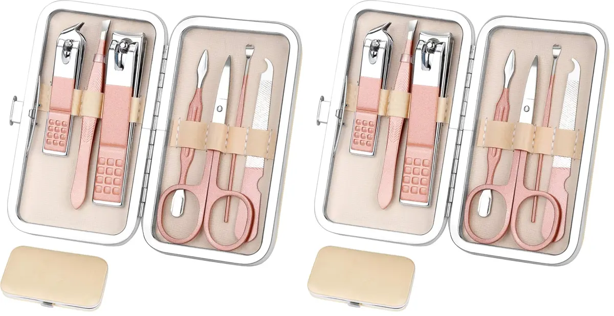 Aceoce Manicure Set Women Nail Clippers Kit 8 Piece | Professional Grooming Tools for Home & Travel - main product image