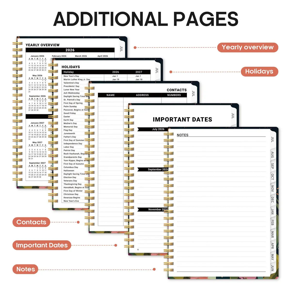 Taja Planner 2026-2027 Academic Planner 146 Pages (A5 Size) | Monthly & Weekly Calendar Organizer with Tabs - view 5
