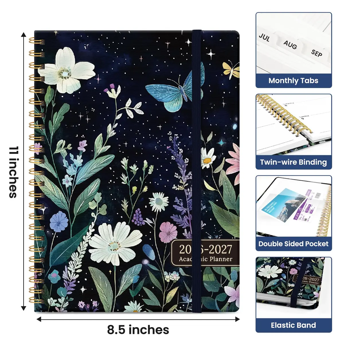 Taja Planner 2026-2027, Jul 2026-Jun 2027 Monthly & Weekly Calendar Planner 28.7 cm (11 inches) | Academic Planning with Tabs & Motivational Quotes - view 4