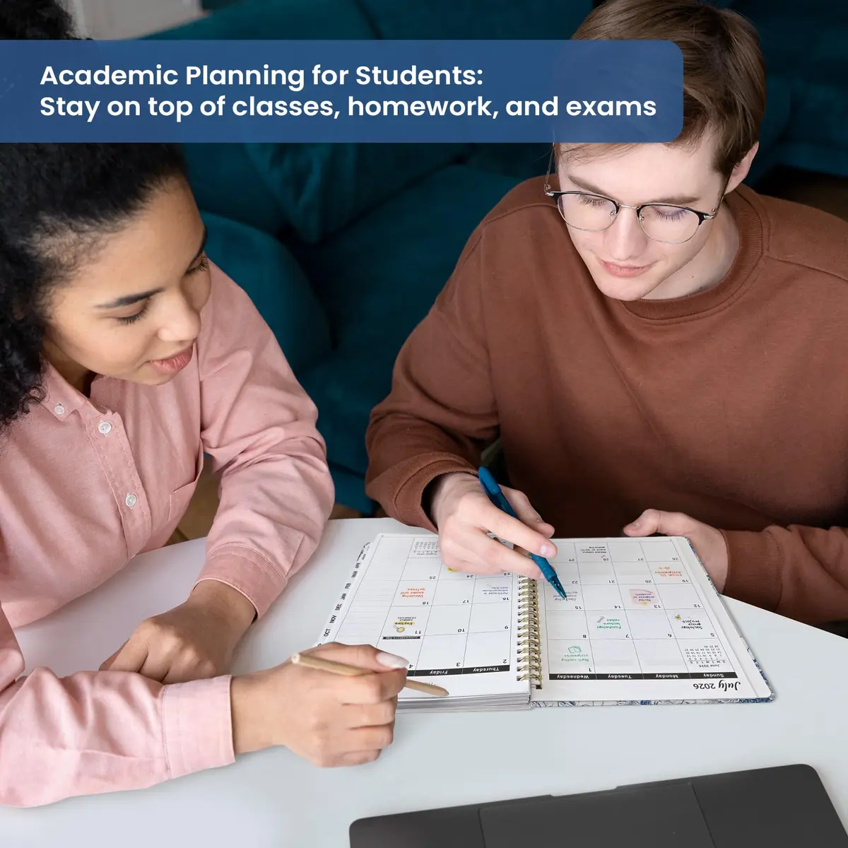 Taja Academic Planner 2026-2027, Monthly & Weekly Jul 2026-Jun 2027 Planner, 16cm (6.3") x 21.7cm (8.5") | Organized Planning for Students & Professionals - view 6