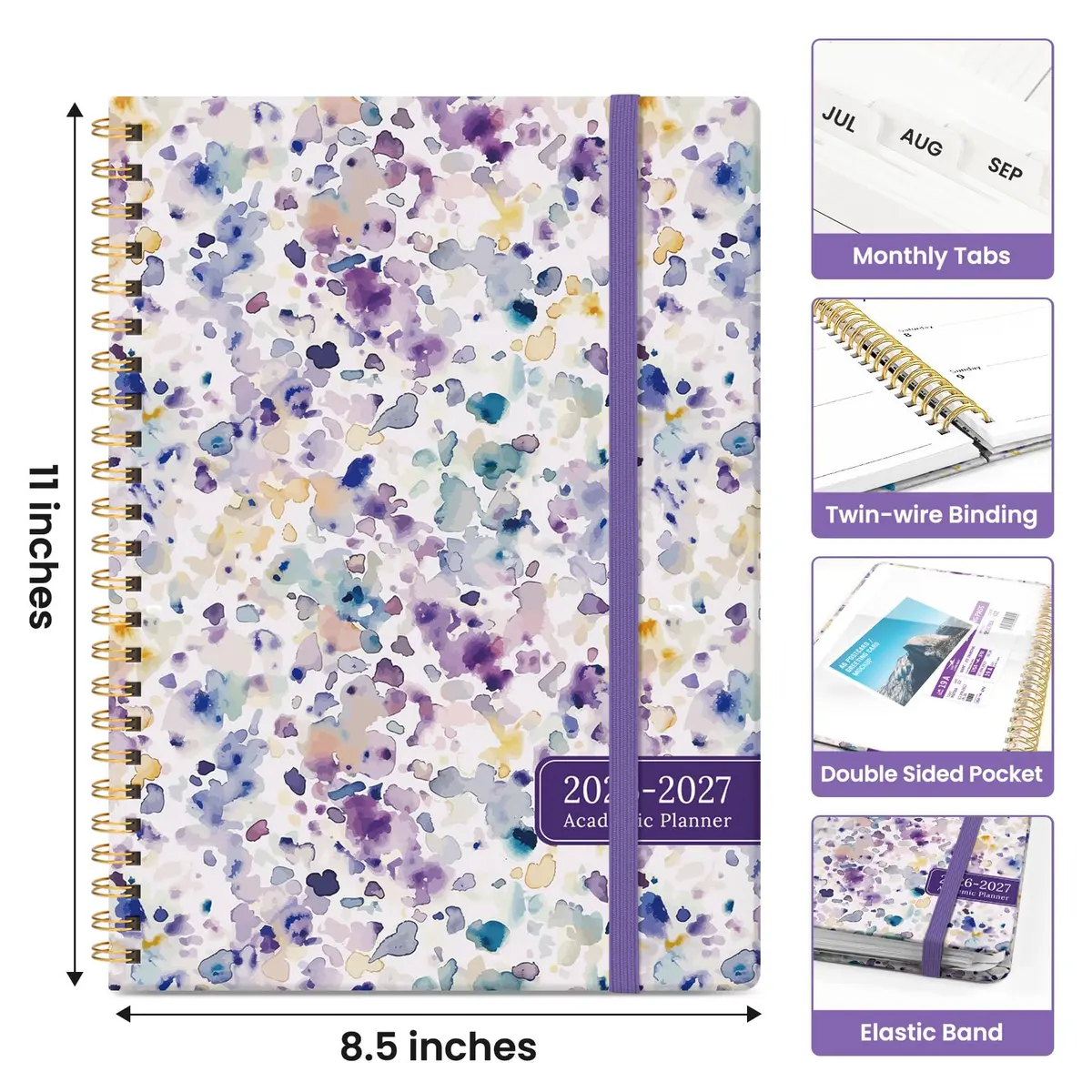 Taja 2026-2027 Academic Planner Monthly Weekly 8.5" x 11" | Organized Planning for Students & Professionals - view 4