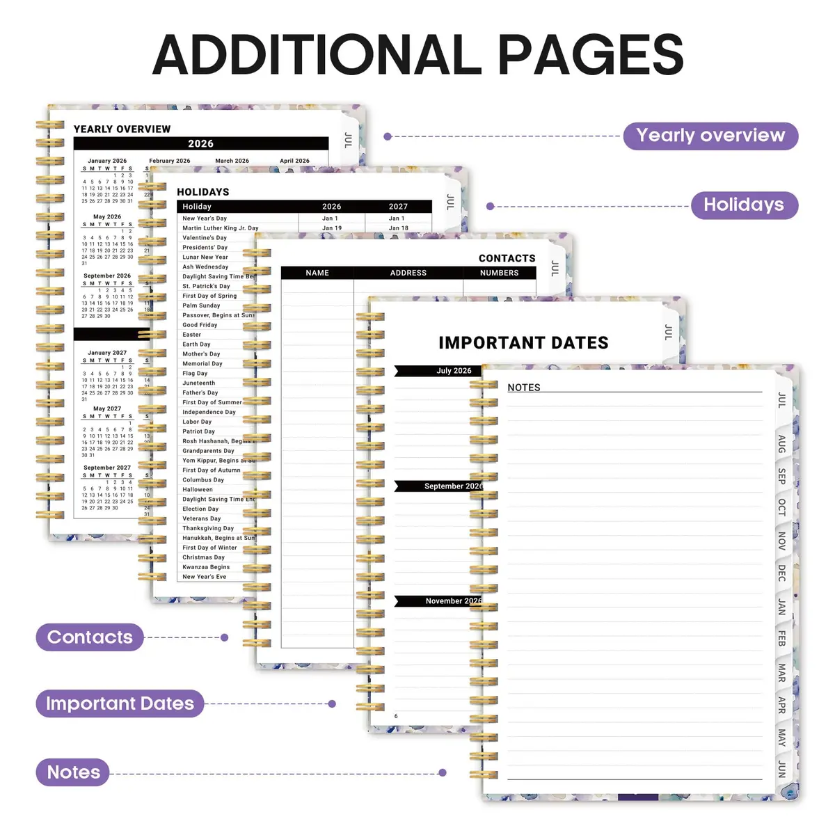 Taja 2026-2027 Academic Planner Monthly Weekly 8.5" x 11" | Organized Planning for Students & Professionals - view 5