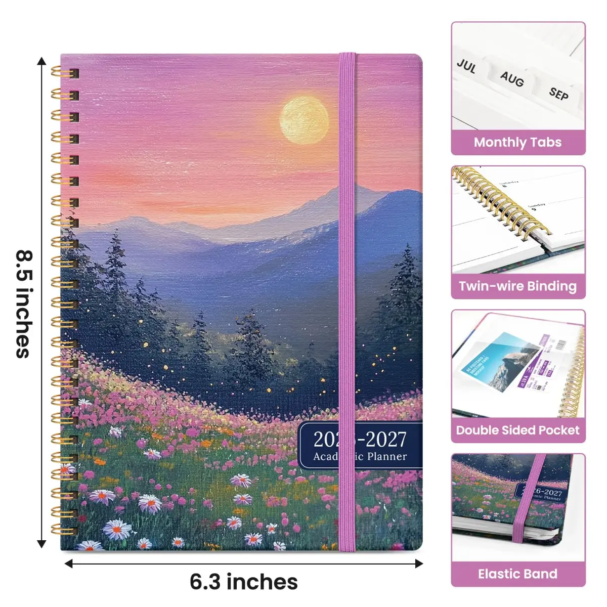 Taja 2026-2027 Academic Planner Monthly Weekly Spiral Hardcover 146 Pages | Organized Planning for Students and Professionals - view 4