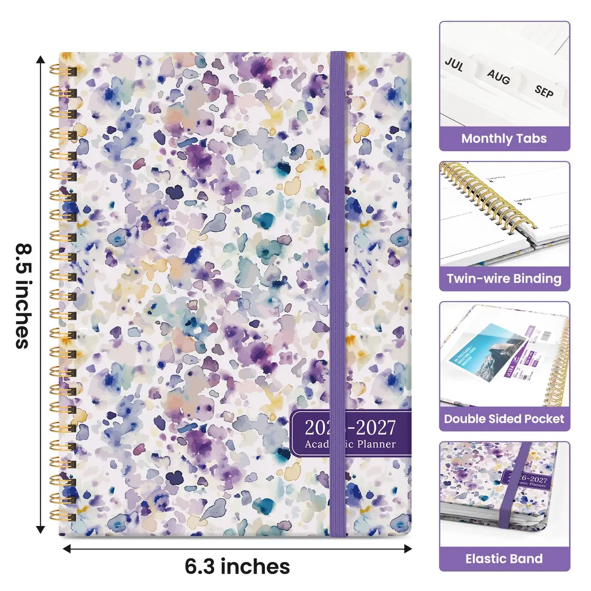 Taja Academic Planner 2026-2027, Monthly & Weekly, 6.3"x8.5" (A5) | Smooth Ink Flow, Acid-Free Paper - view 4