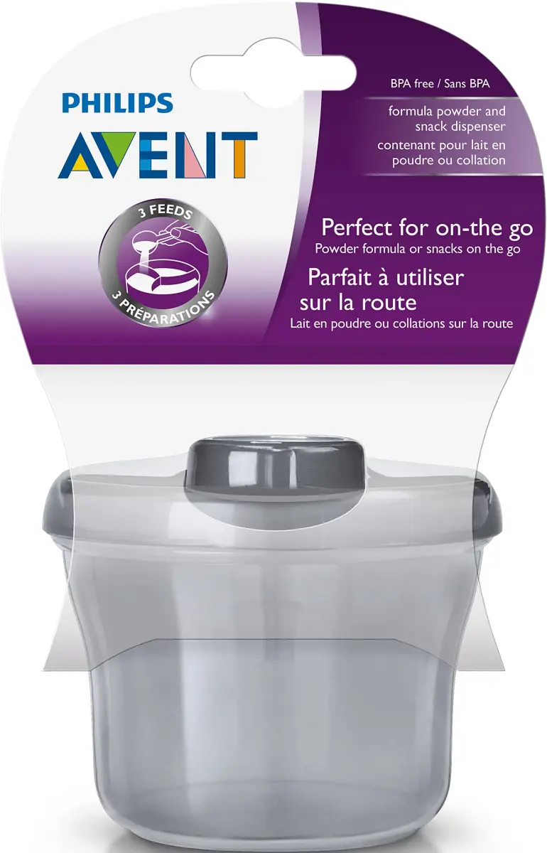 Philips Avent Powder Formula Dispenser and Snack Cup | 260ml (9 oz) | BPA-Free, Grey, Pack of 2 - view 7