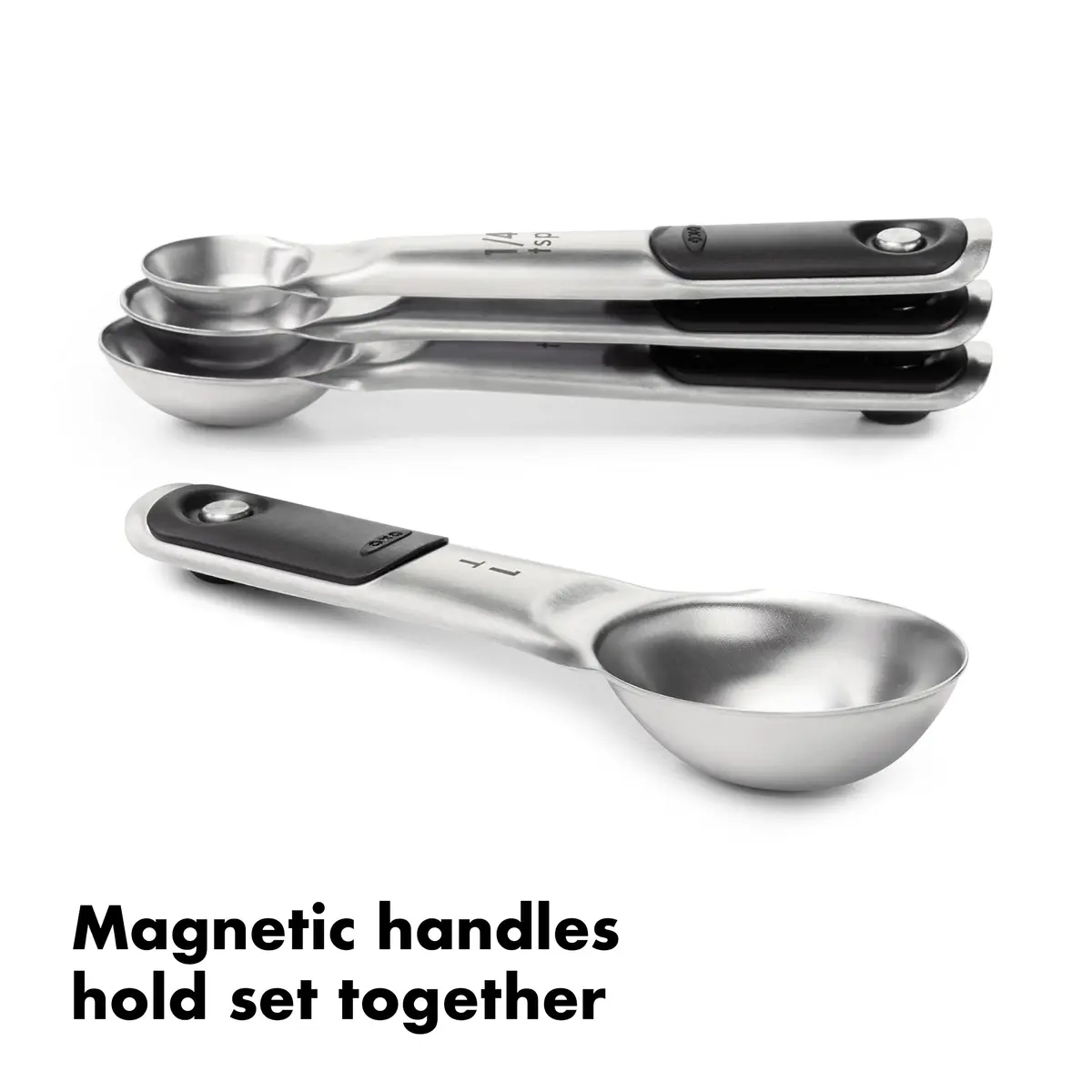 OXO Good Grips 4 Piece Stainless Steel Measuring Spoons Set with Magnetic Snaps, 15ml (1 T) | Precision Baking & Cooking - view 4