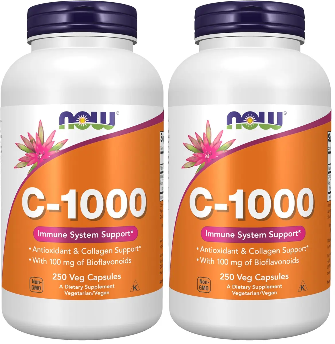 NOW Foods Vitamin C-1,000 with Bioflavonoids 250 Veg Capsules | Antioxidant & Collagen Support - main product image