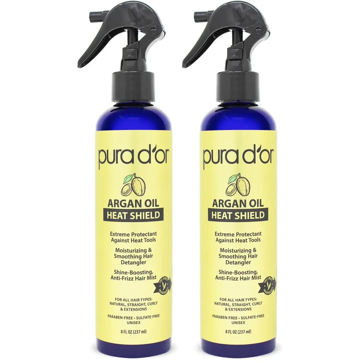 PURA D'OR Argan Oil Heat Shield Protectant Spray 474ml (16 Fl Oz) | Protects Up To 450º F From Heat Styling - main product image