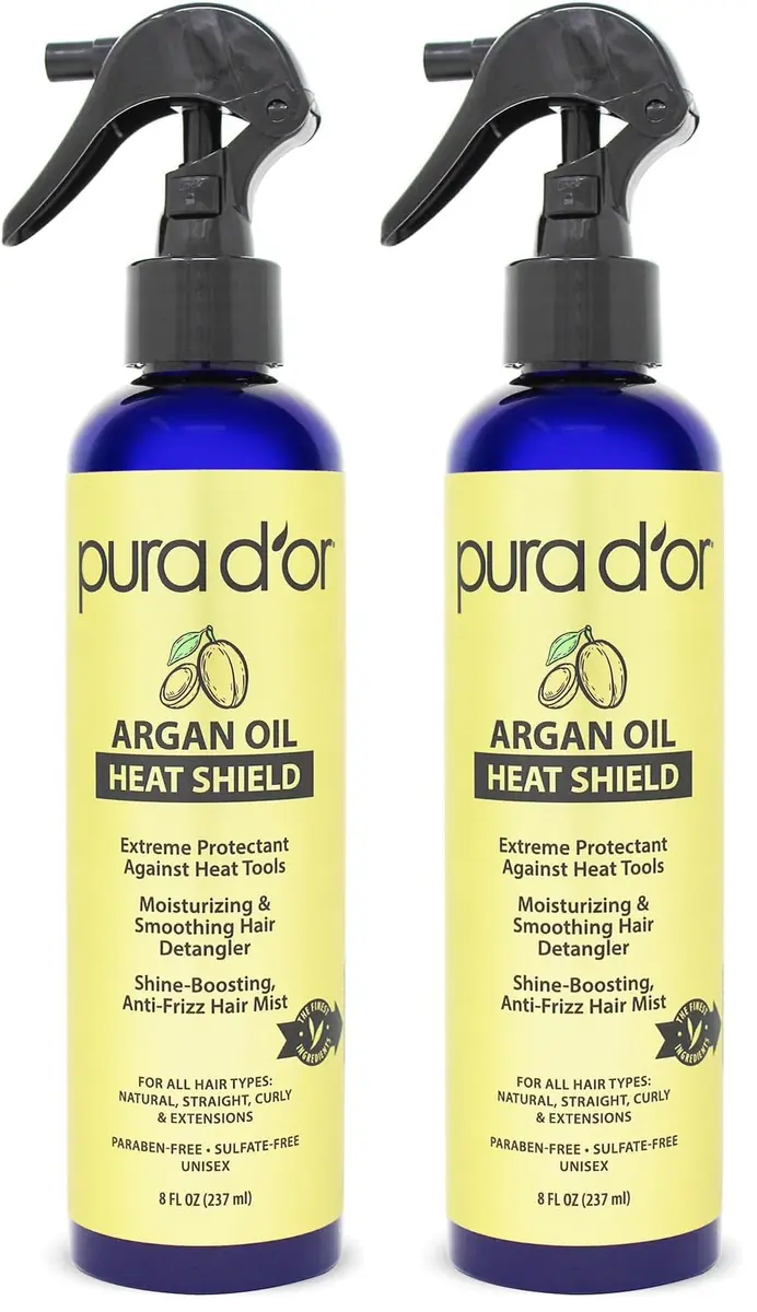 PURA D'OR Argan Oil Heat Shield Protectant Spray 474ml (16 Fl Oz) | Protects Up To 450º F From Heat Styling - main product image