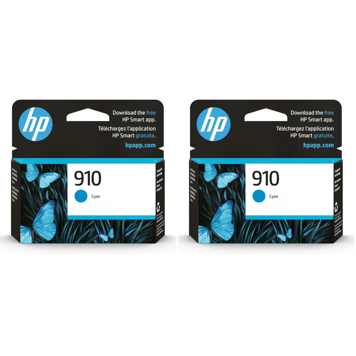 HP 910 Cyan Ink Cartridge 2 Pack | Fade-Resistant Documents & Brilliant Images - main product image