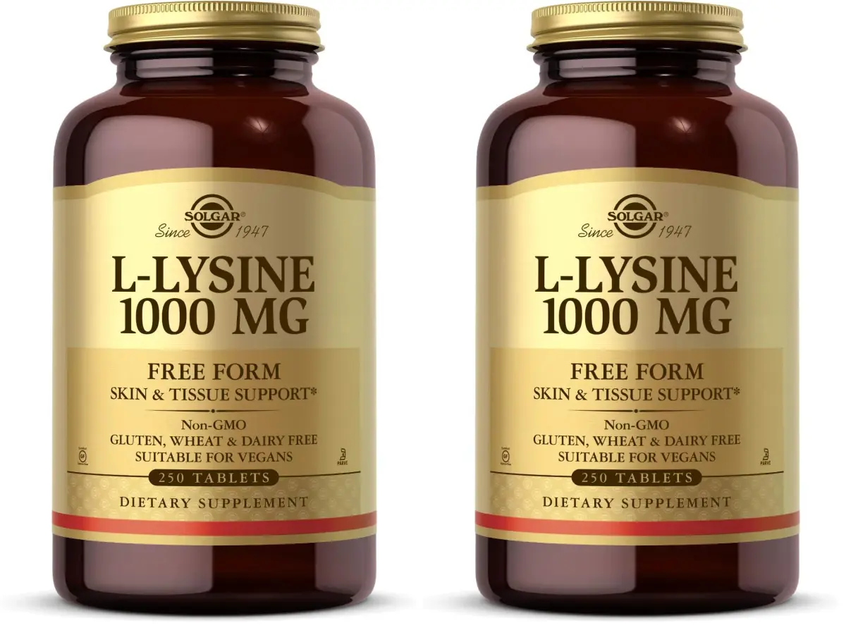 Solgar L-Lysine 1000 mg Tablets 500 Count (250 Count x 2) | Enhanced Absorption for Skin & Collagen Support - main product image