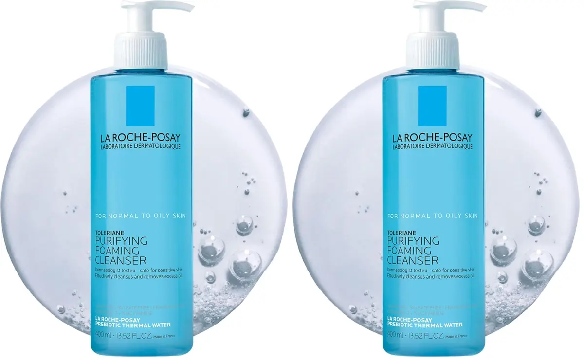 La Roche-Posay Toleriane Purifying Foaming Facial Cleanser 13.52oz (2 Pack) | Gentle Daily Face Wash for Sensitive Skin - main product image