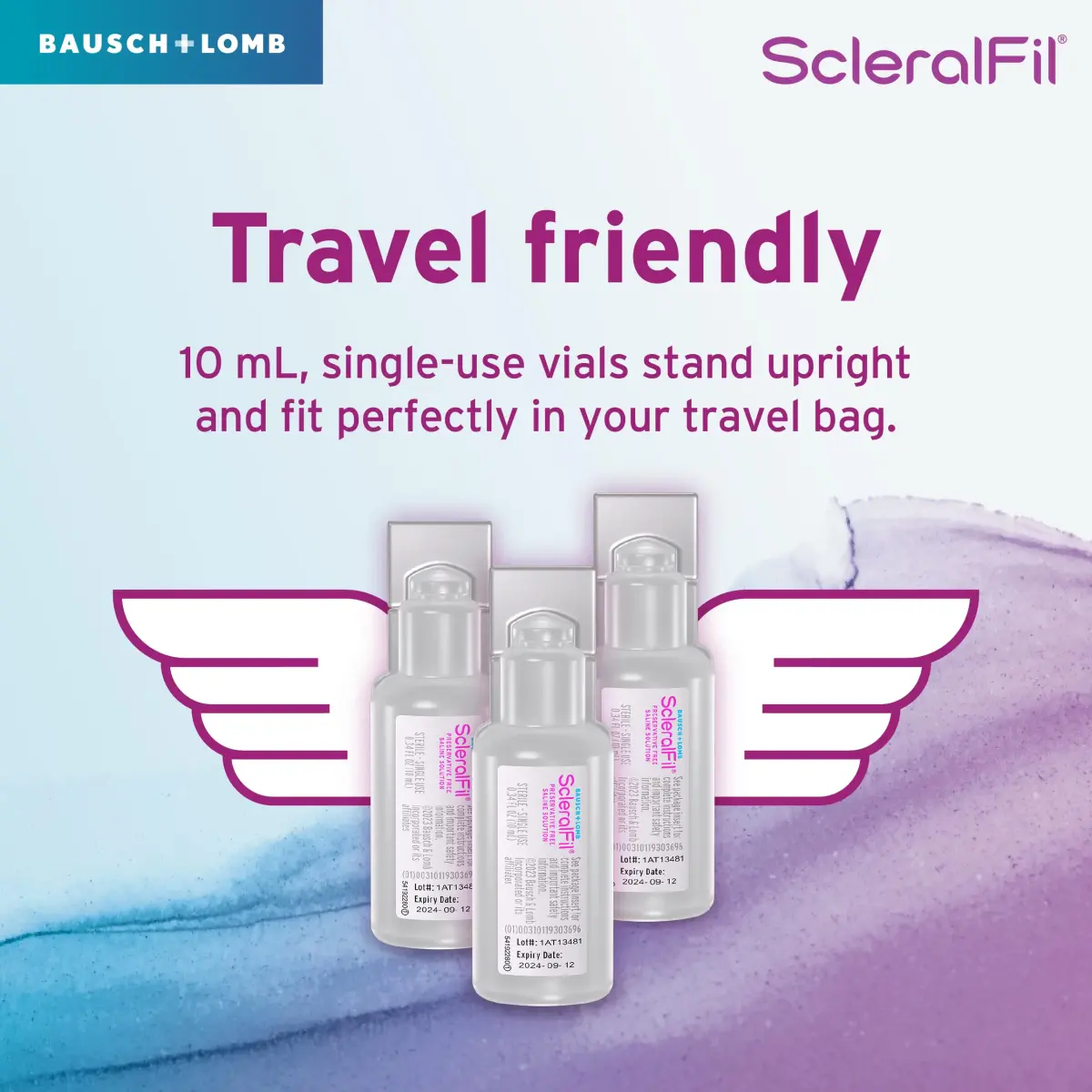 Bausch + Lomb ScleralFil Preservative-Free Saline Solution 60 x 10ml Vials | Buffered Isotonic for Scleral Lenses - view 4