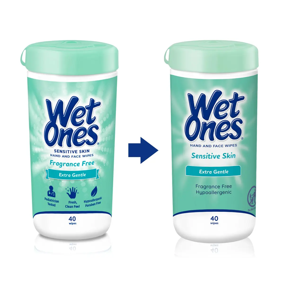 Wet Ones Sensitive Skin Hand and Face Wipes Unscented 40ct Canister (Pack of 12) | Hypoallergenic & Pediatrician Tested - view 6