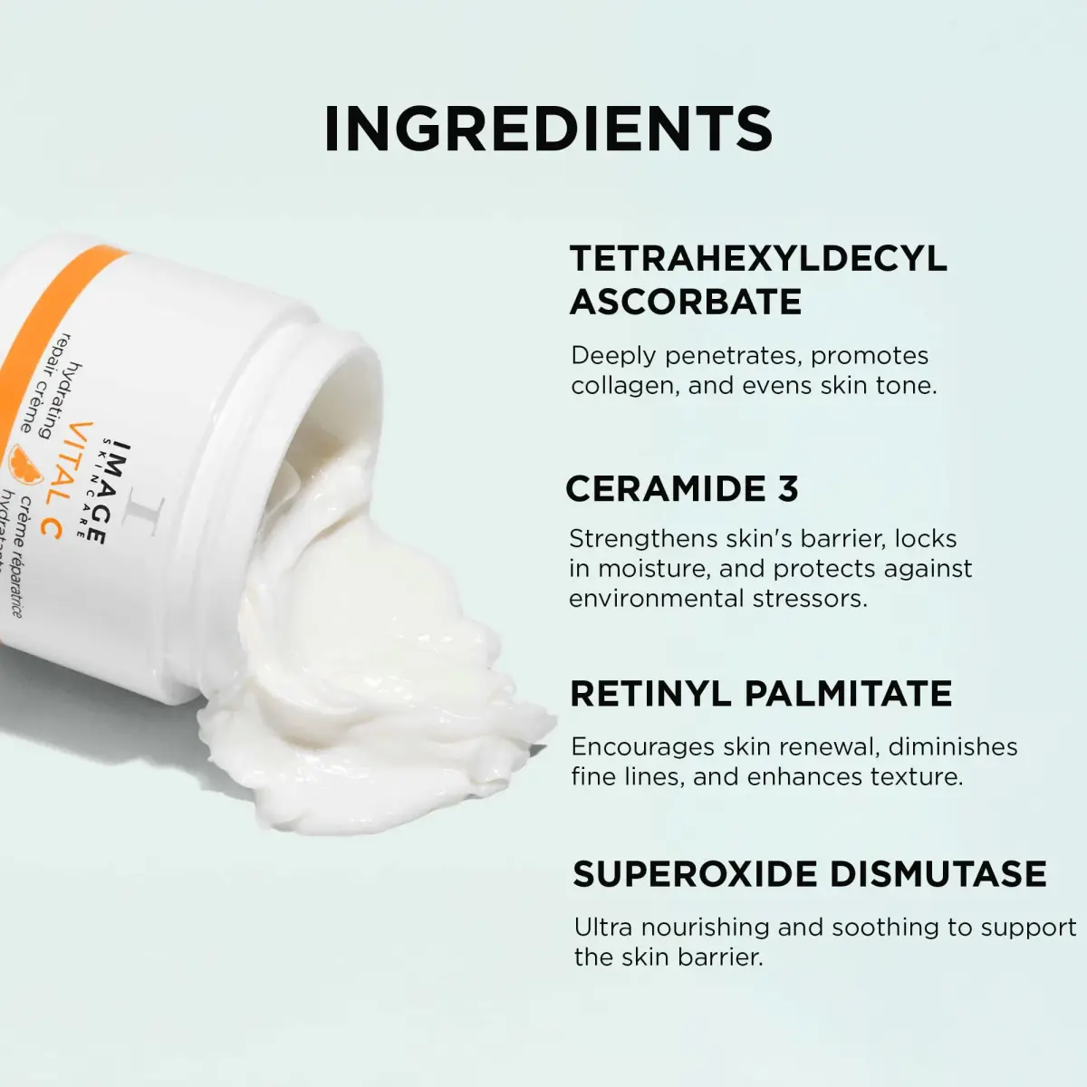 IMAGE Skincare VITAL C Hydrating Repair Crème 59 ml (2 fl oz) | Hyaluronic Acid & Vitamin C Night Moisturizer for Dry Skin - view 5