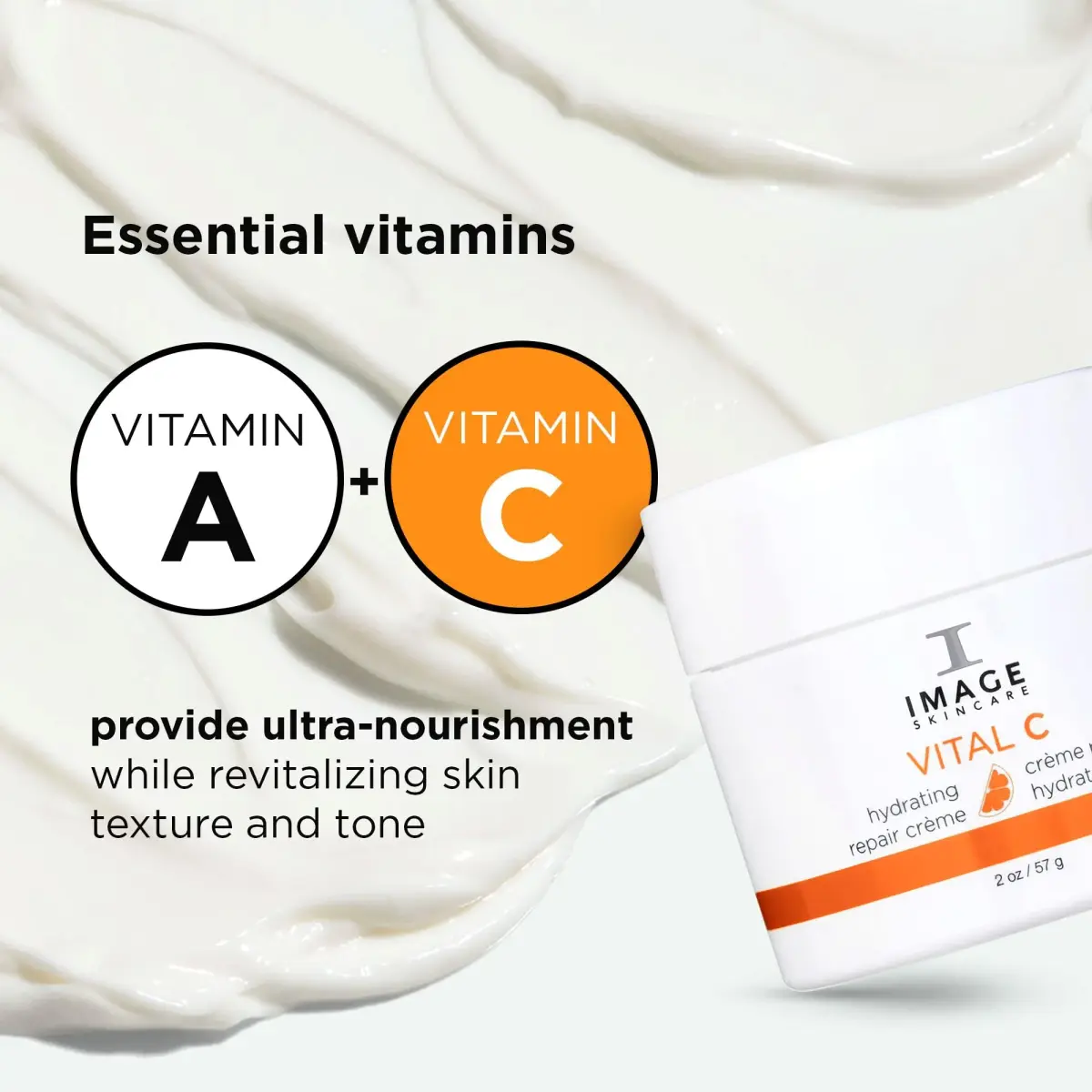 IMAGE Skincare VITAL C Hydrating Repair Crème 59 ml (2 fl oz) | Hyaluronic Acid & Vitamin C Night Moisturizer for Dry Skin - view 3