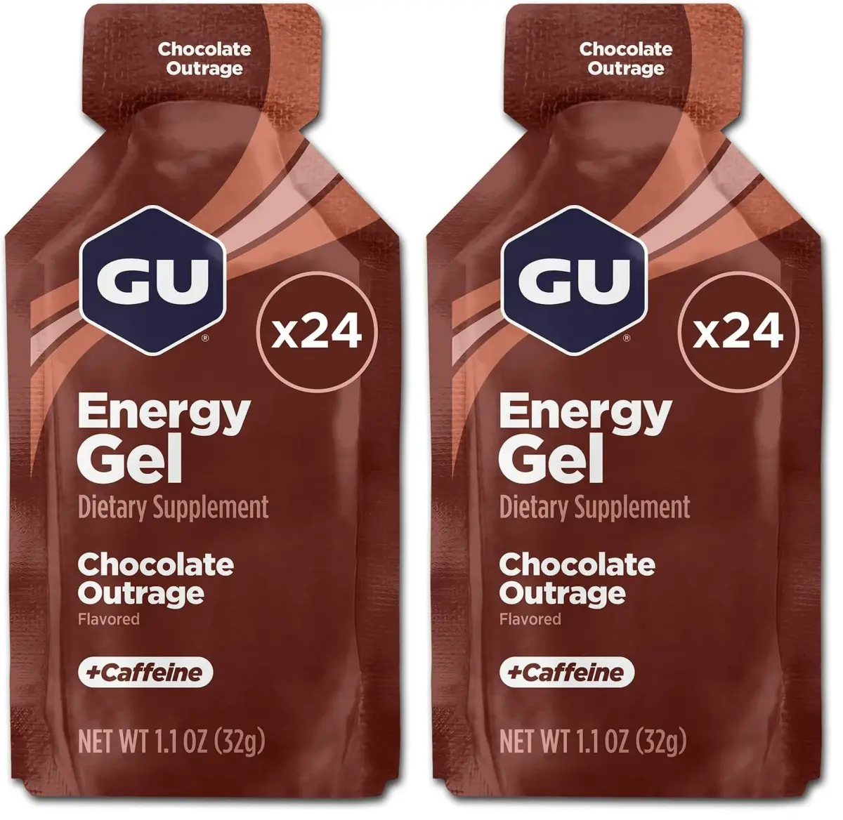 GU Energy Chocolate Outrage Energy Gel 24 Count (Pack of 2) | 100 Calories Per Packet - main product image