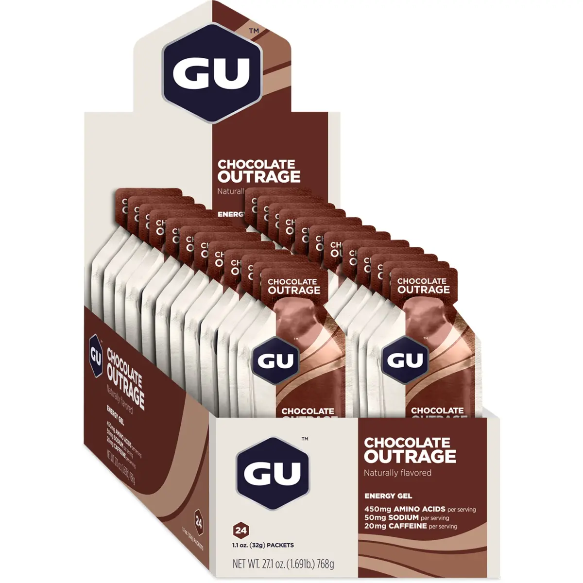 GU Energy Chocolate Outrage Energy Gel 24 Count (Pack of 2) | 100 Calories Per Packet - view 6