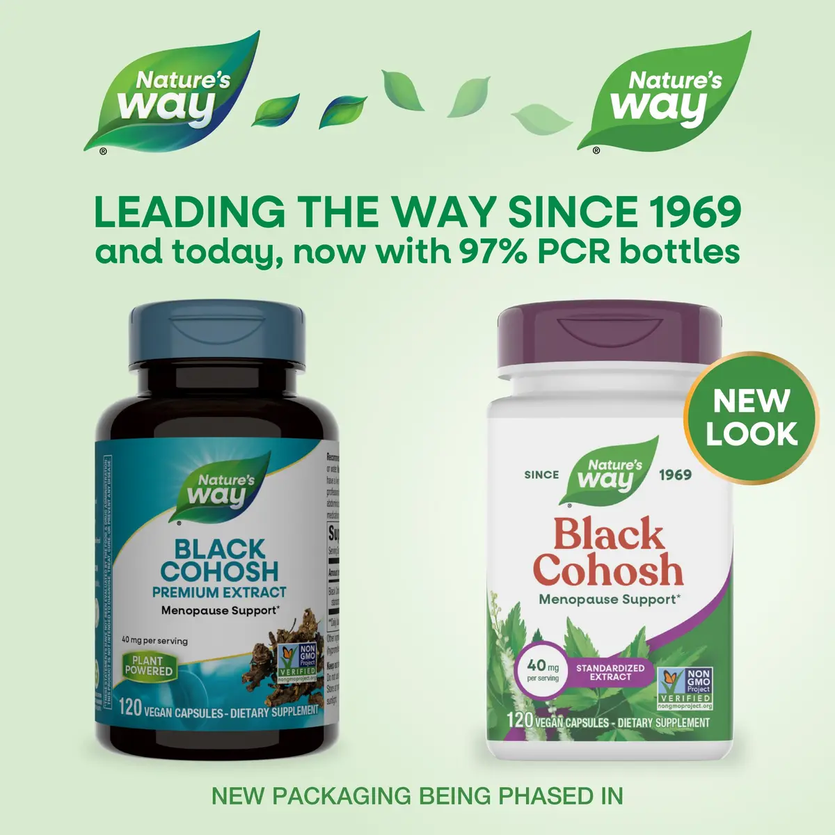 Nature's Way Black Cohosh Premium Extract Vegan Capsules 240 Count (120 Count Pack of 2) | Menopause Support with 40 mg per Serving - view 2
