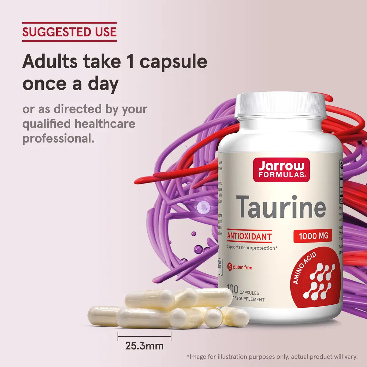 Jarrow Formulas Taurine 1000 mg Capsules | 200 Count (Pack of 2) | Amino Acid Supplement for Brain Health Support - view 7
