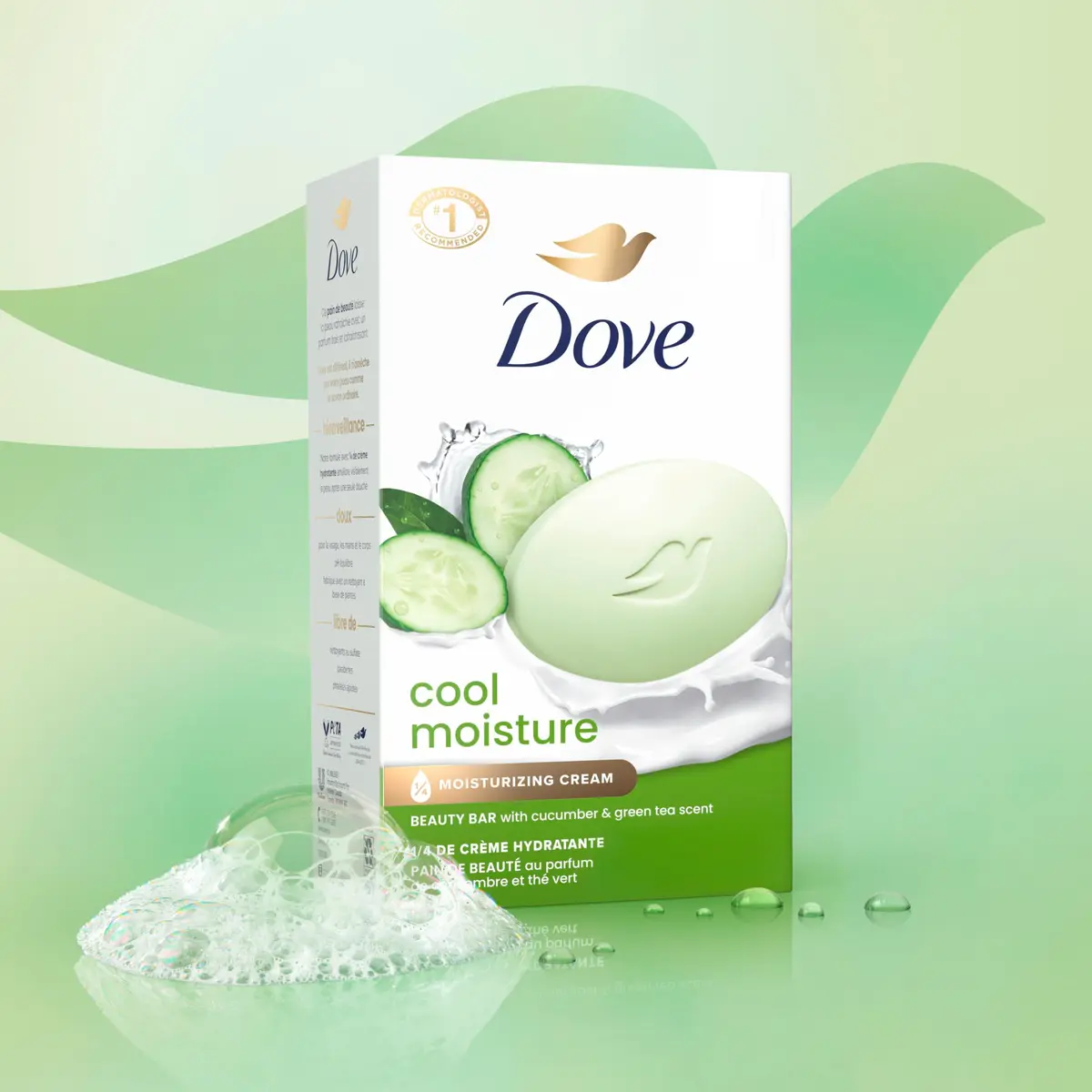 Dove Moisture Beauty Bar Soap 3.75 oz Pack of 16 | Refreshing Cucumber & Green Tea - view 6