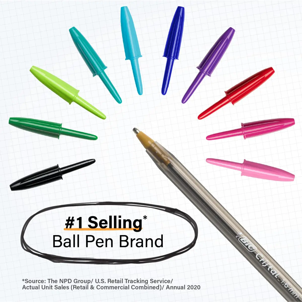 BIC Cristal Xtra Bold Ballpoint Pens, 1.6mm Bold Point, Assorted Colors, 48 Pens Total | Vivid & Dramatic Lines - view 4