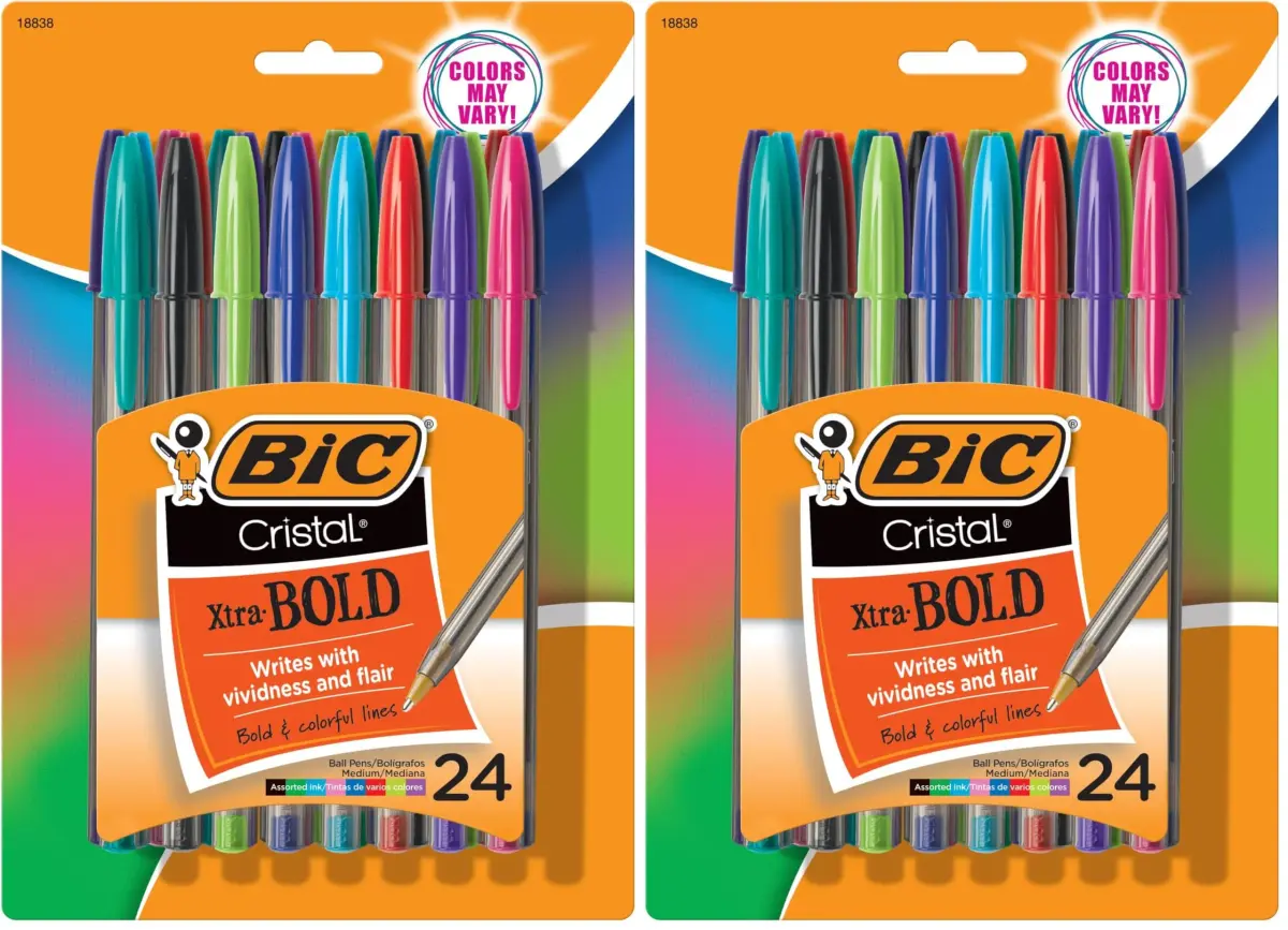 BIC Cristal Xtra Bold Ballpoint Pens, 1.6mm Bold Point, Assorted Colors, 48 Pens Total | Vivid & Dramatic Lines - main product image
